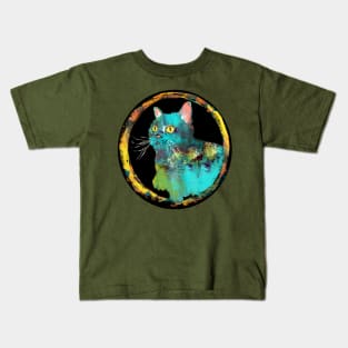 What do you mean? Artsy Blue Cat Kids T-Shirt